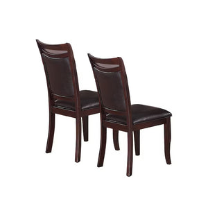 English Elm Set of 2 Side Chairs Espresso Wood Finish with Padded Dark Brown Faux Leather Seats, Mid-Century Chic B01179974
