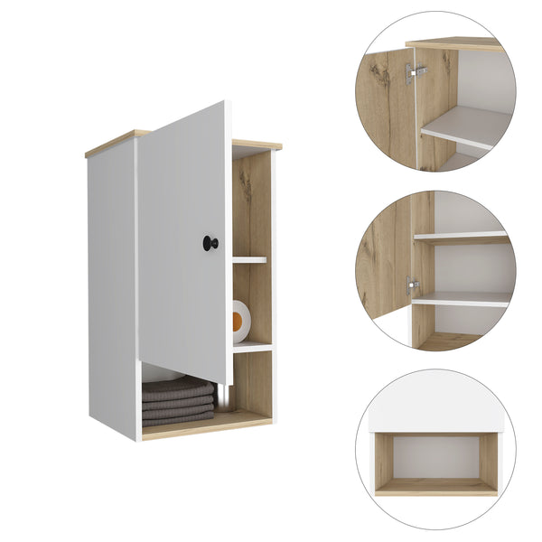 English Elm Light Oak Kensington Medicine Cabinet with Mirror Door, 3 Shelves, Contemporary Bathroom Storage, 28.5"H x 16.2"W x 13.8"D B06279994
