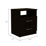 English Elm Brookeline 2-Drawer 1-Shelf Rectangle Nightstand Black Wengue