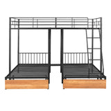 Hearth and Haven Anastacia Full over Twin and Twin Bunk Bed with 2 Drawers, Black LT000222AAB