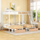 Hearth and Haven Anastacia Full over Twin and Twin Bunk Bed with 2 Drawers, White LT000222AAK