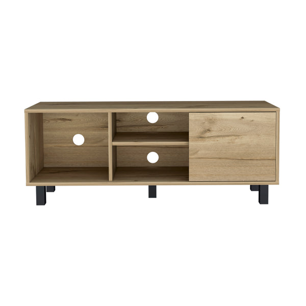 English Elm Harrison Modern 4-Shelf TV Stand in Light Oak with Drawer and Open Storage — Sleek Media Console B06280402