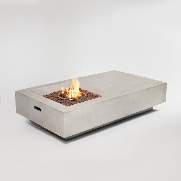 English Elm 60" 60" Propane Fire Pit Table 50000 BTU ETL Certified Stainless Burner Lava Rocks Rain Cover Included W85367025
