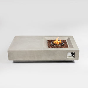 English Elm 60" 60" Propane Fire Pit Table 50000 BTU ETL Certified Stainless Burner Lava Rocks Rain Cover Included W85367025