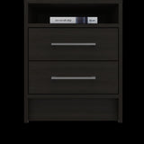 English Elm Rowley 2-Drawer 1-Shelf Rectangle Nightstand Black Wengue