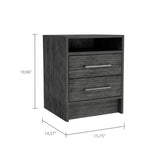 English Elm Rowley 2-Drawer 1-Shelf Rectangle Nightstand Smokey Oak