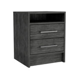 English Elm Rowley 2-Drawer 1-Shelf Rectangle Nightstand Smokey Oak