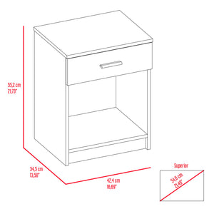 English Elm Merimac Nightstand with 1 Drawer & 1 Shelf, Light Oak Finish, Compact 21.7" H Bedside Storage Organizer B06280365