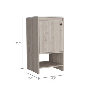 English Elm Westbury Freestanding 1-Shelf Vanity Cabinet Light Gray – Reinforced Resin, Metal Hardware, Compact Storage élégant B062S00027