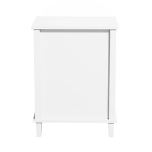 English Elm 26.77''H Modern Wooden Nightstand with Drawer and Open Shelf, Sturdy MDF Build, Tip-Restraint Included White 25.42 L x 19.08 W x 6.33 H W80859138