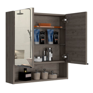 English Elm Manchester Two-Door Medicine Cabinet with Mirror Light Oak—24.6" x 23.6" Slim Shelf Storage Elegance B06280342