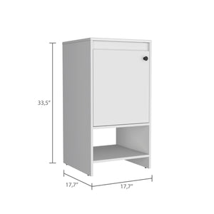 English Elm Westbury Freestanding Vanity Cabinet White 33.5" High Resin 2-Shelf Open Storage One Door Stylish B062S00028