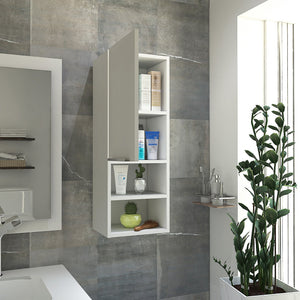 English Elm Kingston Modern 4-Shelf Medicine Cabinet with Door and Open Storage Shelves for Bathroom Organization White B06280275