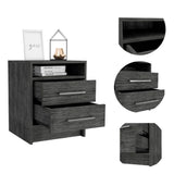 English Elm Rowley 2-Drawer 1-Shelf Rectangle Nightstand Smokey Oak