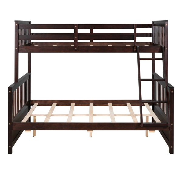 English Elm Twin-over-full Bunk Bed Solid Pine Frame Espresso Finish with Under Drawer Storage LT000065AAP