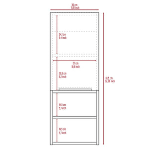 English Elm Kingston Modern 4-Shelf Medicine Cabinet with Door and Open Storage Shelves for Bathroom Organization White B06280275