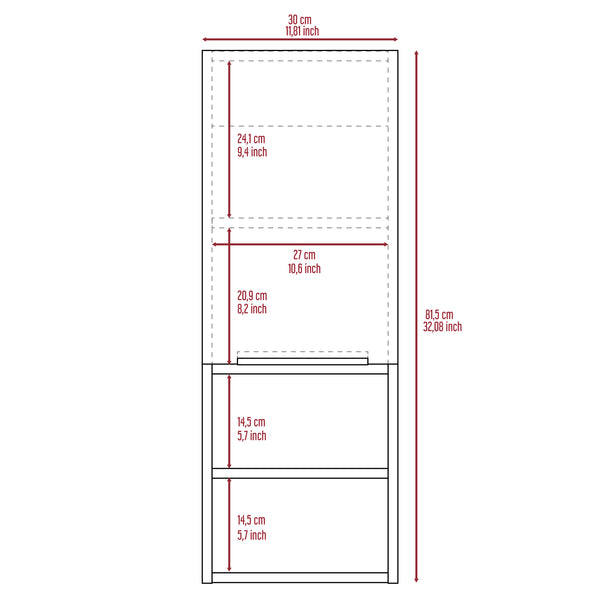 English Elm Kingston Modern 4-Shelf Medicine Cabinet with Door and Open Storage Shelves for Bathroom Organization White B06280275