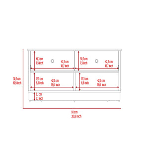English Elm Rectangle Wengue 2-Shelf 2-Drawer Storage Bench — Modern Seating, Display Shelves & Hidden Organizing Space (36in) B06280462