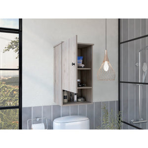 English Elm Kensington Contemporary Light Grey Medicine Cabinet with 3 Shelves, 1 Door — Spacious 28.5" x16.2" x13.8" Storage B06279993