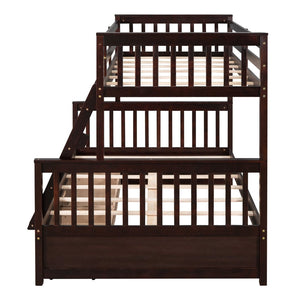 English Elm Twin-over-full Bunk Bed Solid Pine Frame Espresso Finish with Under Drawer Storage LT000065AAP