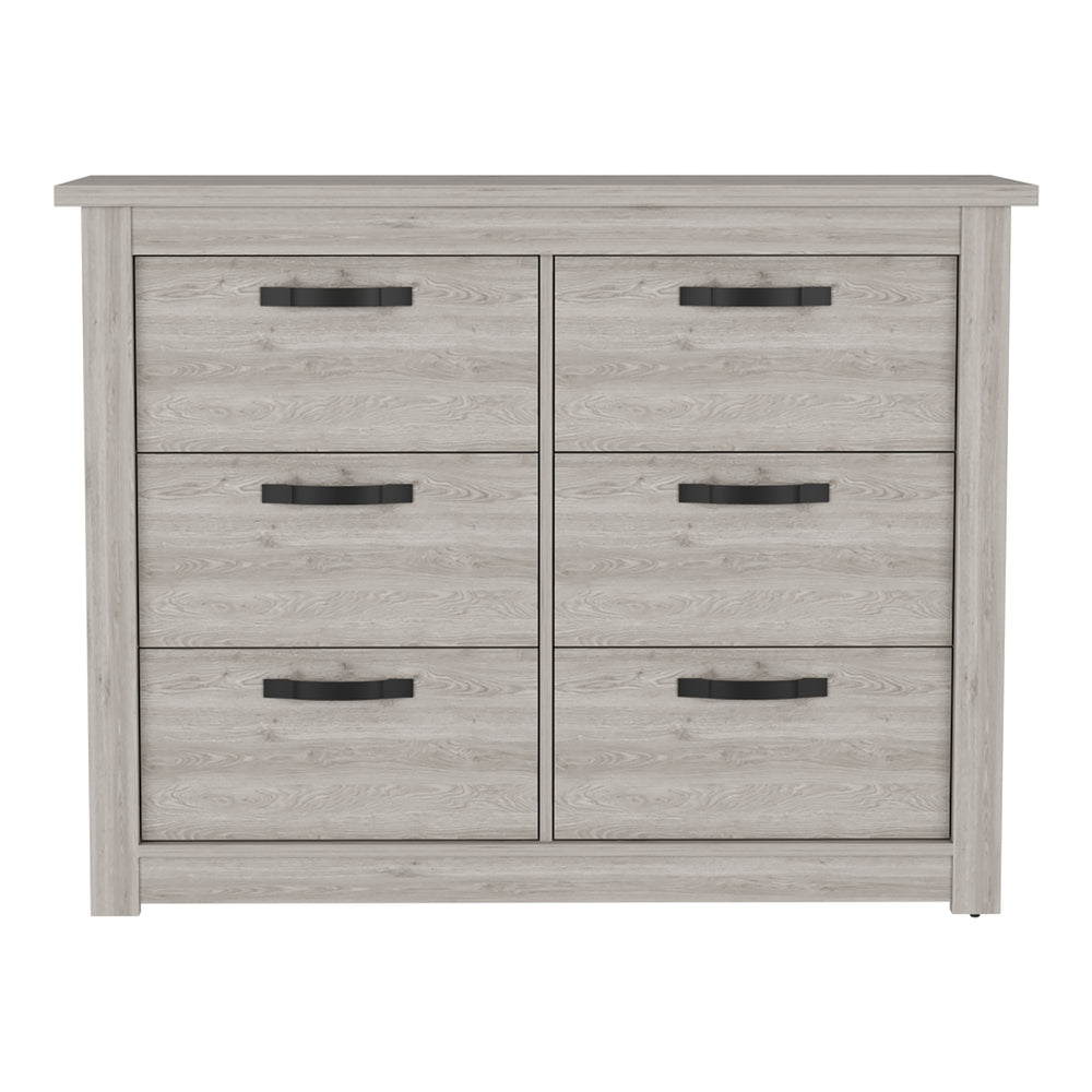 English Elm Bellingham 6-Drawer Dresser Light Gray — Modern Spacious Storage, Sleek Metal Hardware, Sturdy Legs, 47.24" W B062S00155