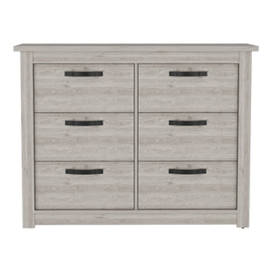 English Elm Bellingham 6-Drawer Dresser Light Gray — Modern Spacious Storage, Sleek Metal Hardware, Sturdy Legs, 47.24" W B062S00155