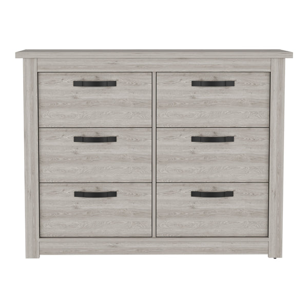 English Elm Bellingham 6-Drawer Dresser Light Gray — Modern Spacious Storage, Sleek Metal Hardware, Sturdy Legs, 47.24" W B062S00155