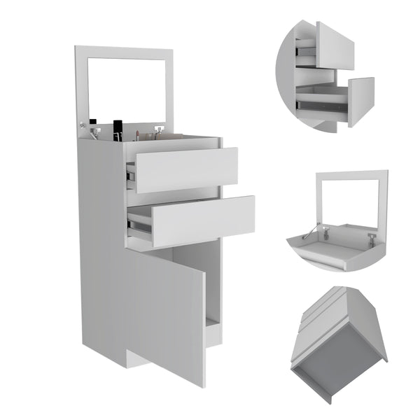 English Elm Cassel Elegant 2-Drawer Dresser with Jewelry Compartment, Adjustable Shelves & Velvet-Lined Storage White B06280083