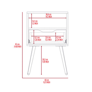 English Elm Haverson Dark Walnut Nightstand With Drawer & Open Shelf - Elegant Storage For Modern Bedrooms B06279997