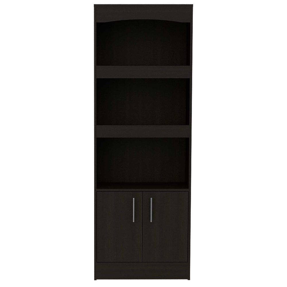 English Elm Shell Beach 1-Drawer 3-Shelf Bookcase Wenge — Tall 70.9" Streamlined Storage Shelf with Drawer, Modern Blend of Light/Dark Tones B06280137