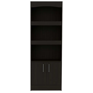 English Elm Shell Beach 1-Drawer 3-Shelf Bookcase Wenge — Tall 70.9" Streamlined Storage Shelf with Drawer, Modern Blend of Light/Dark Tones B06280137