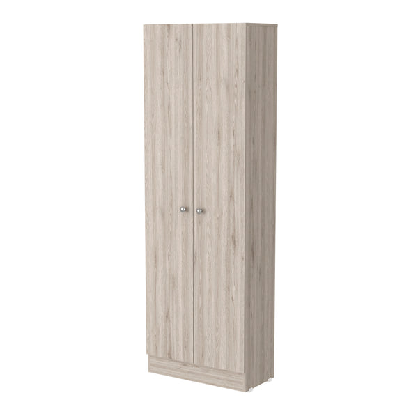 English Elm Buxton Tall Rectangle 2-Door Storage Cabinet in Light Grey with 5 Adjustable Shelves, Slim Design B06280487