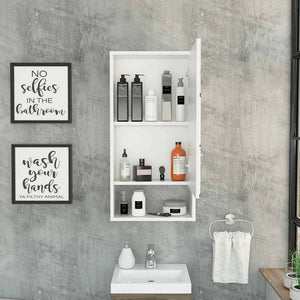 English Elm Burlington Modern Rectangular Medicine Cabinet with Mirrored Door and Open Shelves for Baths White B06280283