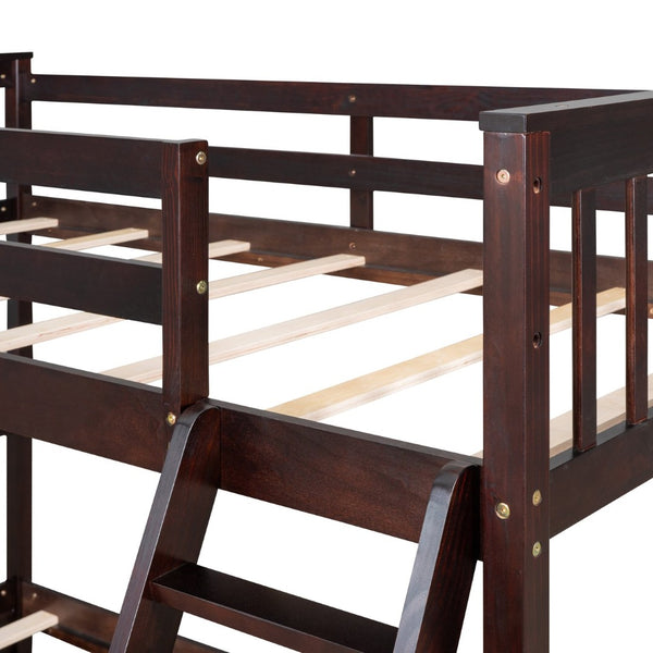 English Elm Twin-over-full Bunk Bed Solid Pine Frame Espresso Finish with Under Drawer Storage LT000065AAP