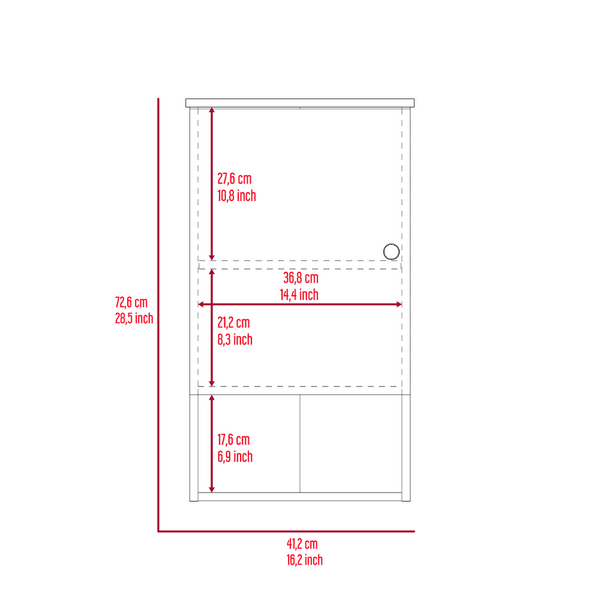 English Elm Kensington Contemporary Light Grey Medicine Cabinet with 3 Shelves, 1 Door — Spacious 28.5" x16.2" x13.8" Storage B06279993