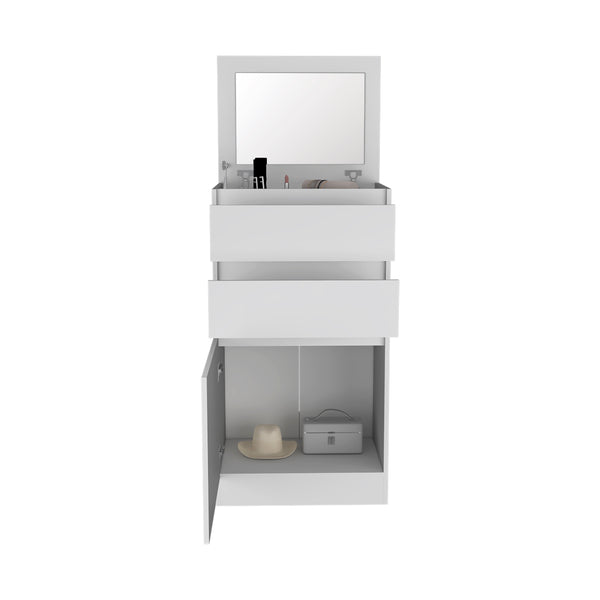 English Elm Cassel Elegant 2-Drawer Dresser with Jewelry Compartment, Adjustable Shelves & Velvet-Lined Storage White B06280083