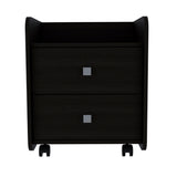 English Elm Lakewood 1-Shelf 2-Drawer Nightstand Black Wengue