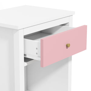 English Elm 26.77''H Modern Wooden Nightstand with Drawer and Open Shelf, Sturdy MDF Build, Tip-Restraint Included Pink 26 L x 19 W x 6.2 H W80859135