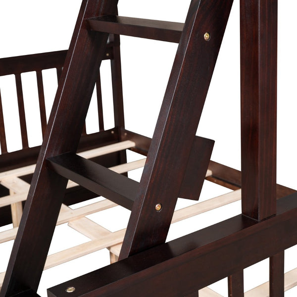 English Elm Twin-over-full Bunk Bed Solid Pine Frame Espresso Finish with Under Drawer Storage LT000065AAP