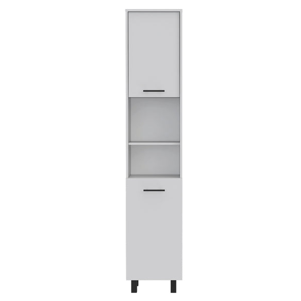 English Elm Thorndike Wall-Mounted 8-Bottle Rectangle Bar Cabinet with Two Doors and Space-Saving Design for Home White B06280433