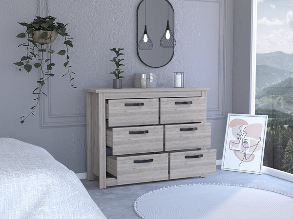 English Elm Bellingham 6-Drawer Dresser Light Gray — Modern Spacious Storage, Sleek Metal Hardware, Sturdy Legs, 47.24" W B062S00155