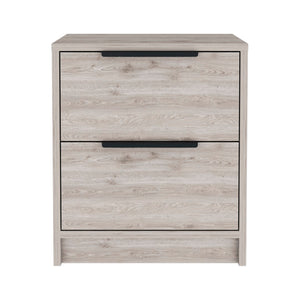 English Elm Cannon 2-Drawer Nightstand Light Grey