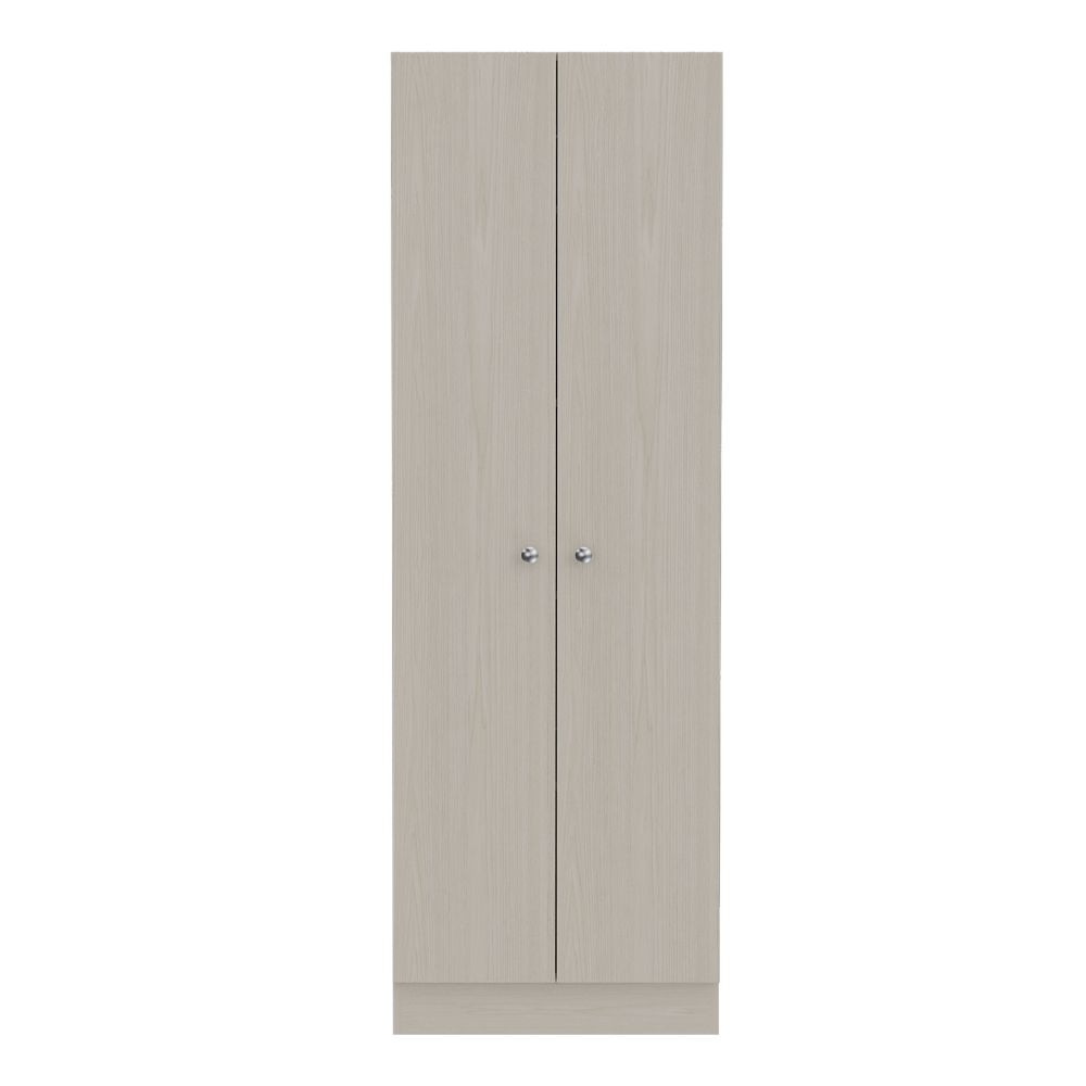 English Elm Buxton Tall Rectangle Storage Cabinet in White Washed Oak — 2-Door, 5-Shelf Organized Elegance B06280485