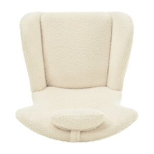 English Elm Rocking Glider Chair Teddy Upholstered High Back with Adjustable Headrest for Nursery W680127248