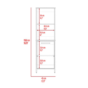 English Elm Forester White Pantry Cabinet with Soft-Close Hardware, 4 Shelves, Slim 59" Storage Solution B06280123