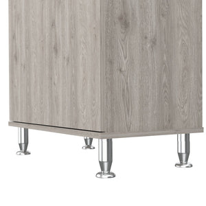 English Elm Santa 1-Drawer Area Pantry with 5 Shelves, 4 Doors and Open Appliance Surface for Kitchen Storage Light Gray B06280027