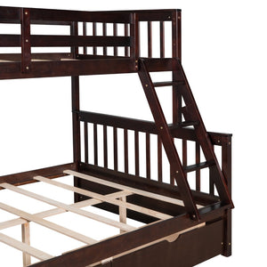 English Elm Twin-over-full Bunk Bed Solid Pine Frame Espresso Finish with Under Drawer Storage LT000065AAP