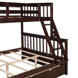 Hearth and Haven Stefan Twin over Full Bunk Bed with Ladder and Two Storage Drawers, Espresso LT000065AAP