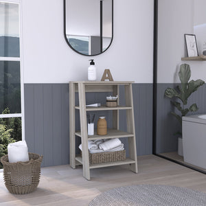 English Elm Nashua 4-Shelf Linen Cabinet Light Grey – Modern Stable Storage with Adjustable Shelf, Compact 29.7"H Organizer B06280361
