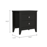 English Elm Windsor 2-Drawer Nightstand Black Wengue